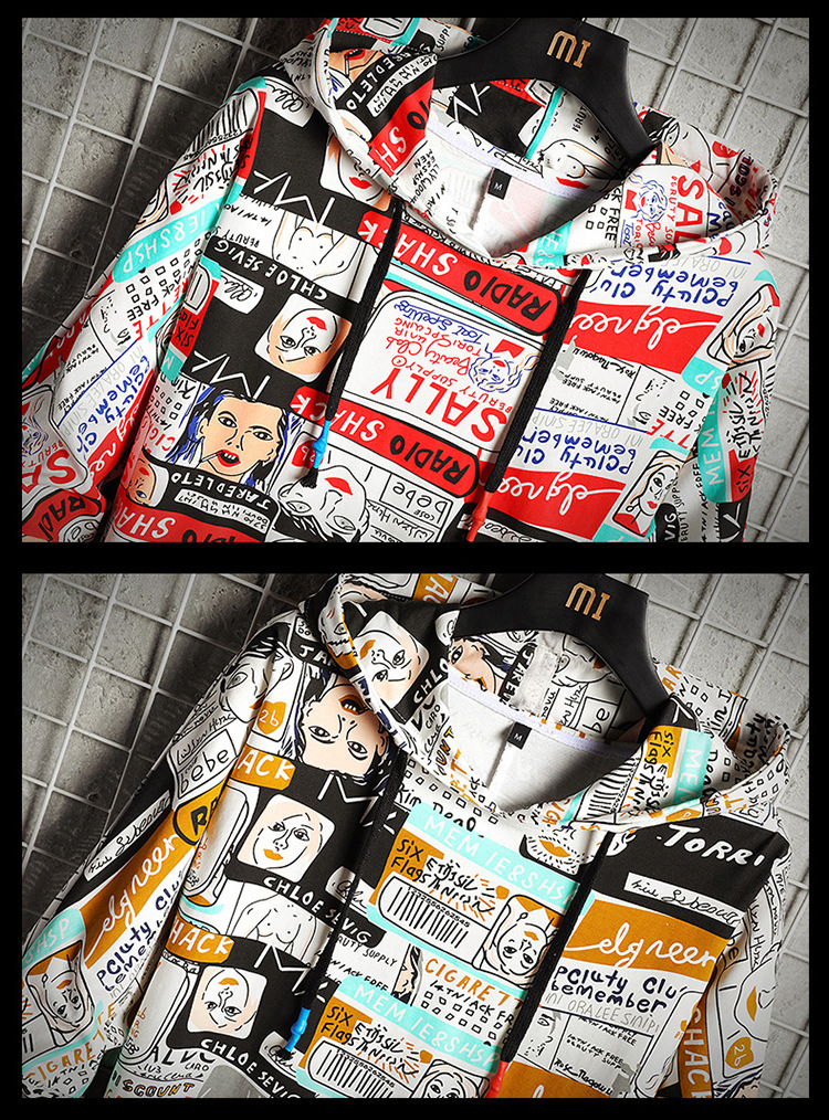 Oversized Spring Printed Hoodie For Men - Image 3