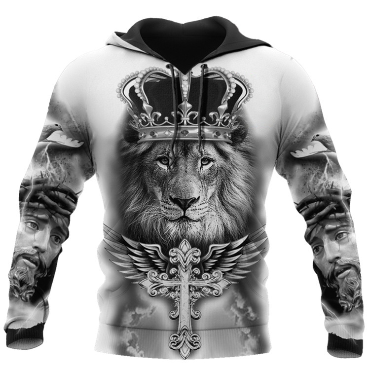 Hoodies For Men Cool Animal-print Streetr - Image 3